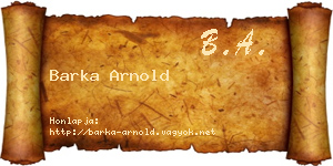 Barka Arnold névjegykártya